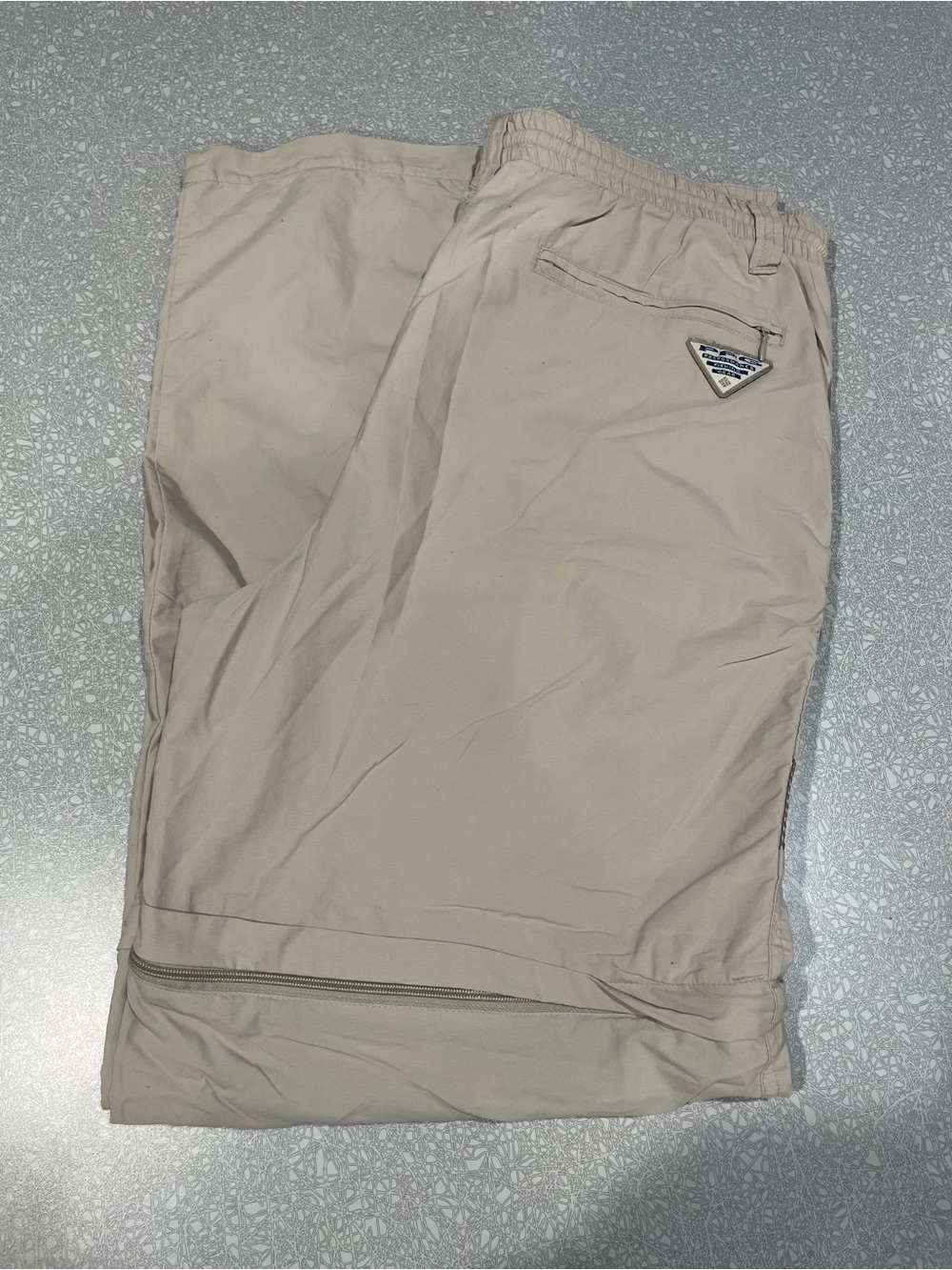 Men's Colombia Beige Zip-Leg Performance Fishing Gear Shorts/Pants